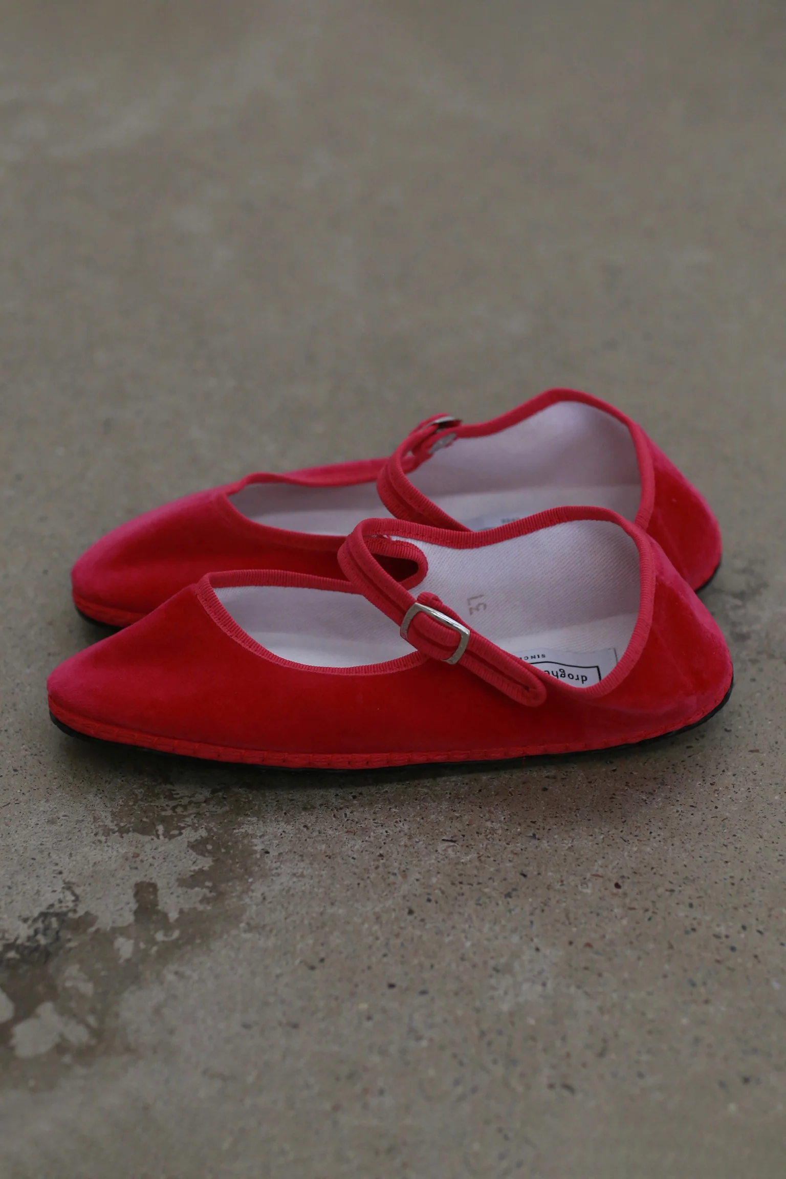 Drogheria Crivellini Le PAPUSSE Mary Jane Velvet Shoes DC-MJPJ VE OO FUX-ZH FUCSIA Purple-Red - Image 2