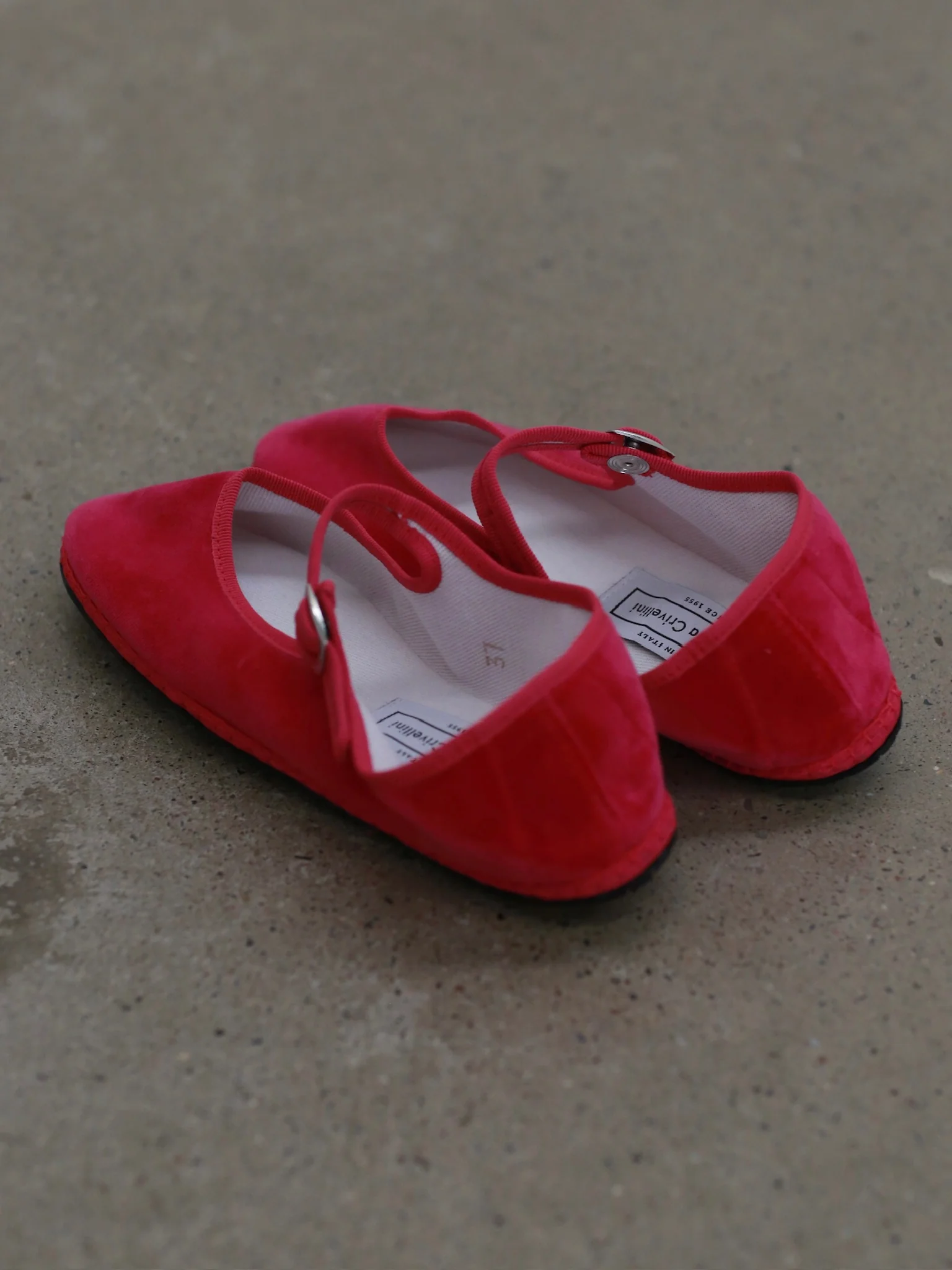 Drogheria Crivellini Le PAPUSSE Mary Jane Velvet Shoes DC-MJPJ VE OO FUX-ZH FUCSIA Purple-Red - Image 4