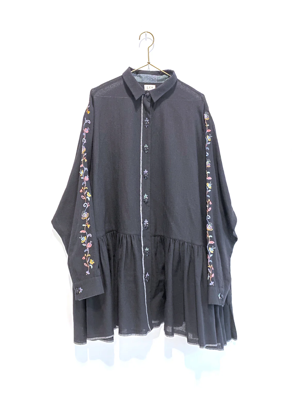 EKA 25 Autumn/Winter Hand-embroidered Loose-fitting Top/Shirt EKA-AWLT/25/11/MORO-BLACK - Image 9
