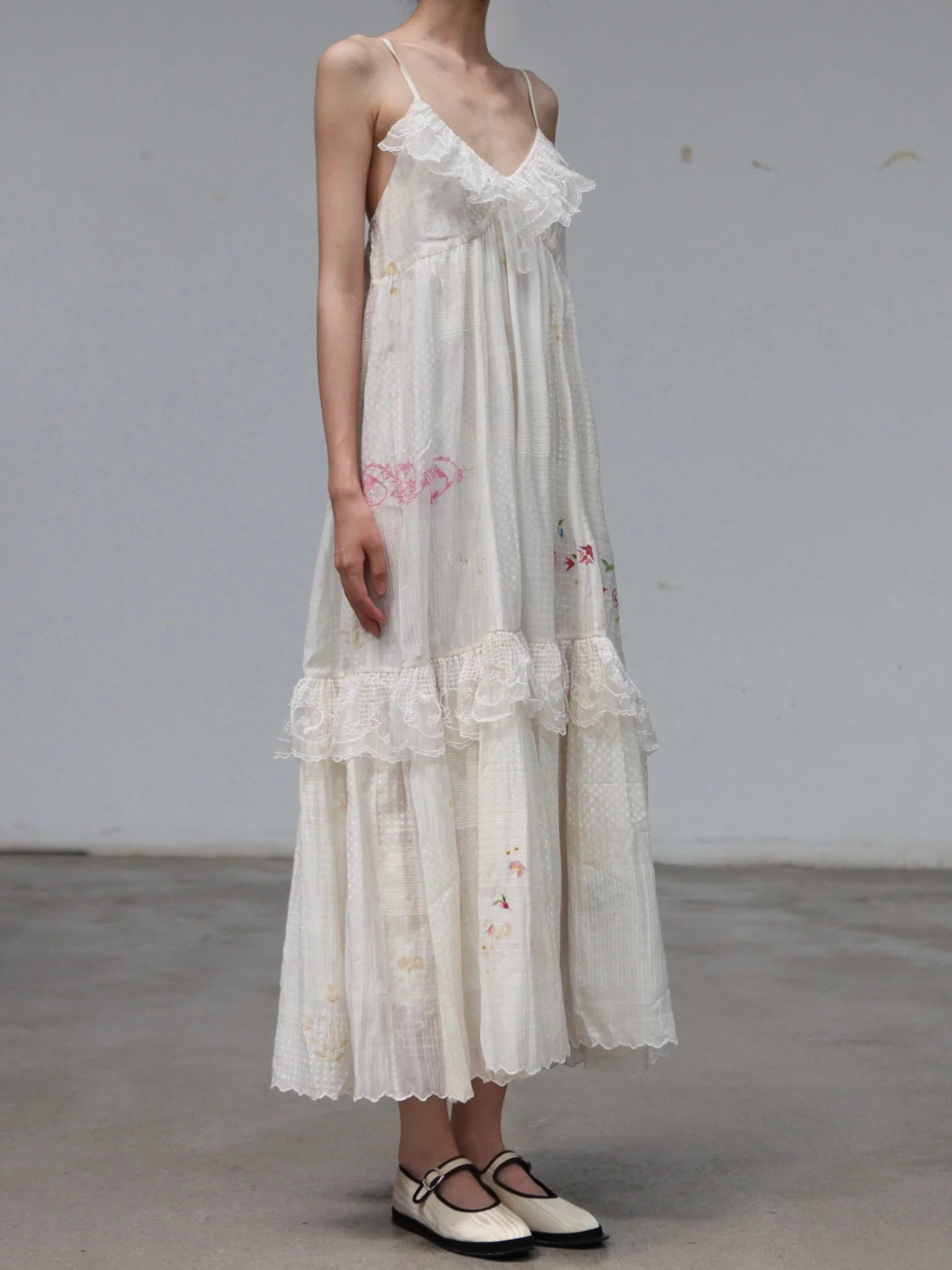 EKA 25 Spring/Summer Adjustable Strap Midi Dress EKA-SS/25/100/TEEK-ECRU - Image 3