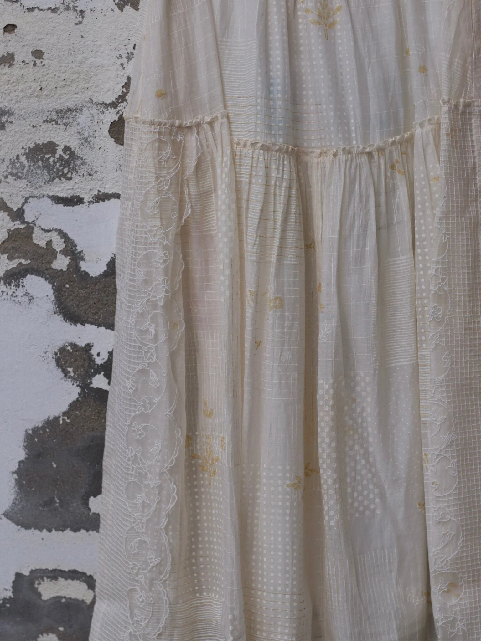 EKA 25 Spring/Summer Pleated Layer Skirt EKA-SS/25/167/PUZO-ECRU - Image 3