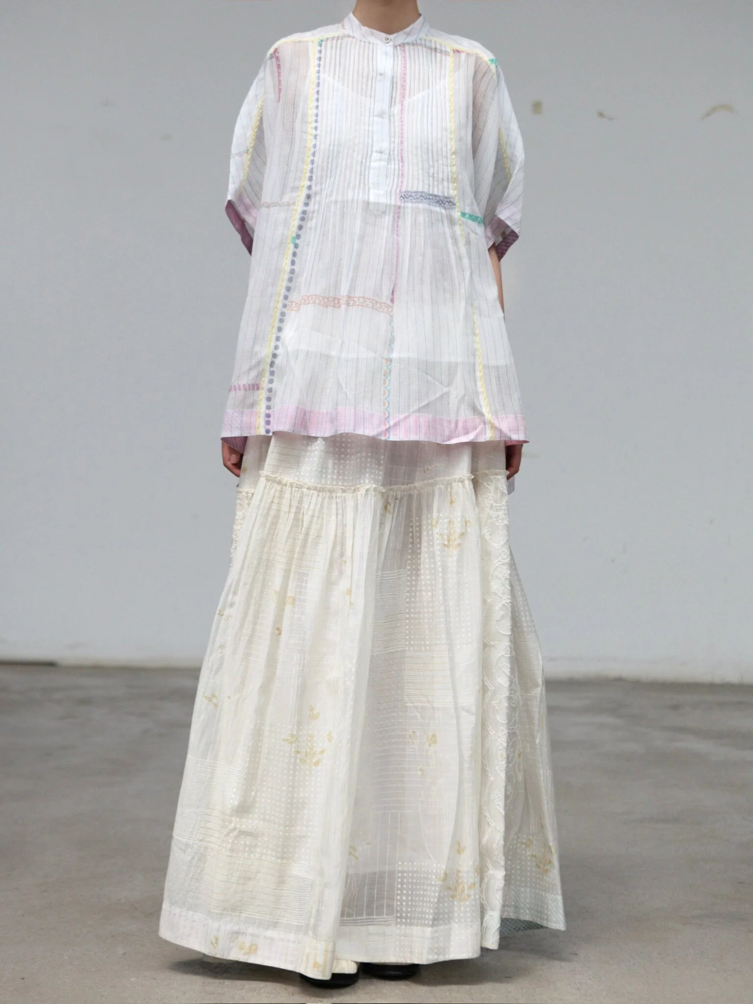 EKA 25 Spring/Summer Stand Collar Loose Fit Top EKA-SS/25/07/ZEAL-WHITE - Image 3