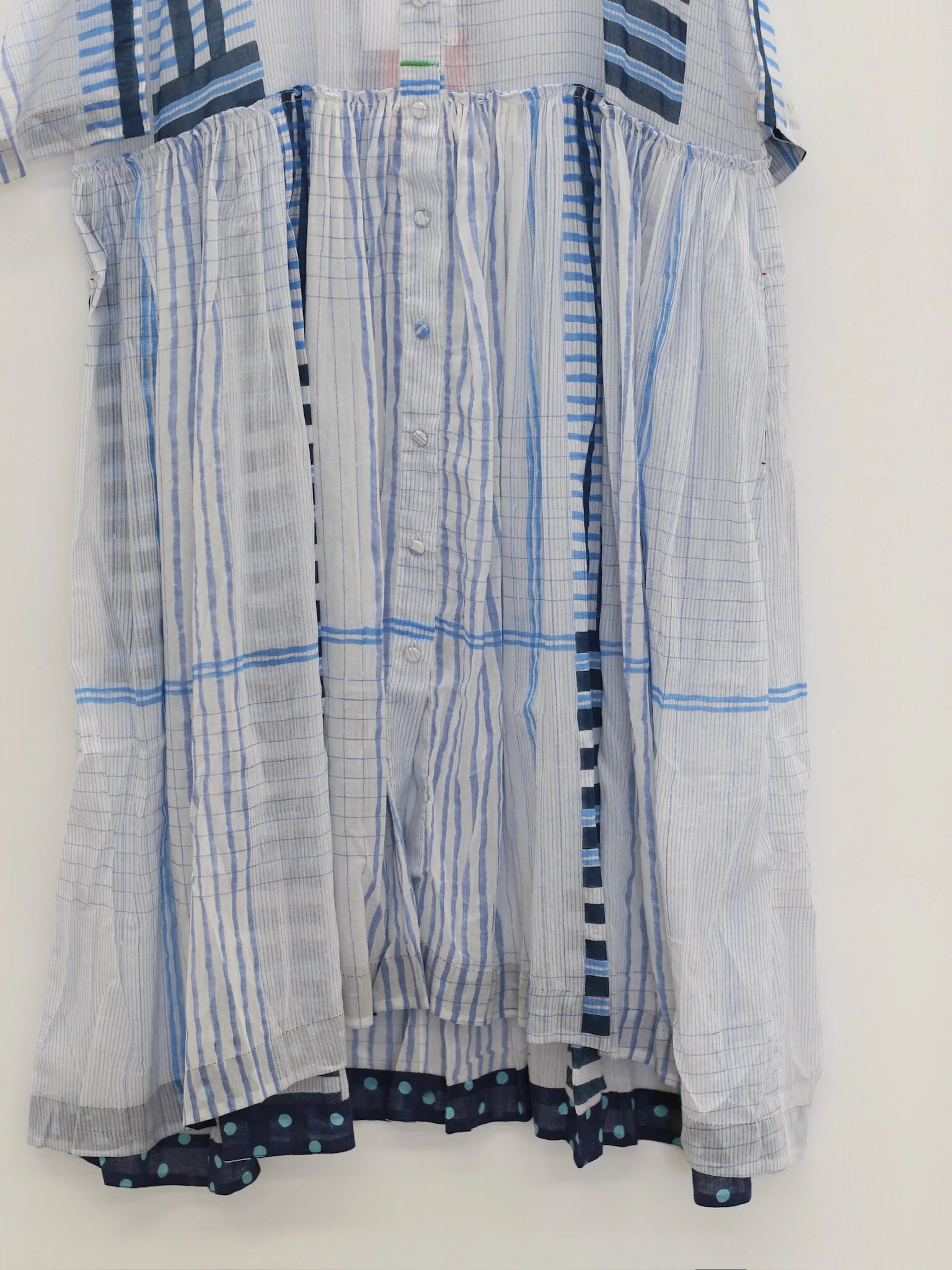 EKA Spring/Summer 2026 Hand-knitted Cotton Yarn Round Neck Front Button-Open Dress EKA-CR/25/06/BLAKE-BLUE - Image 7