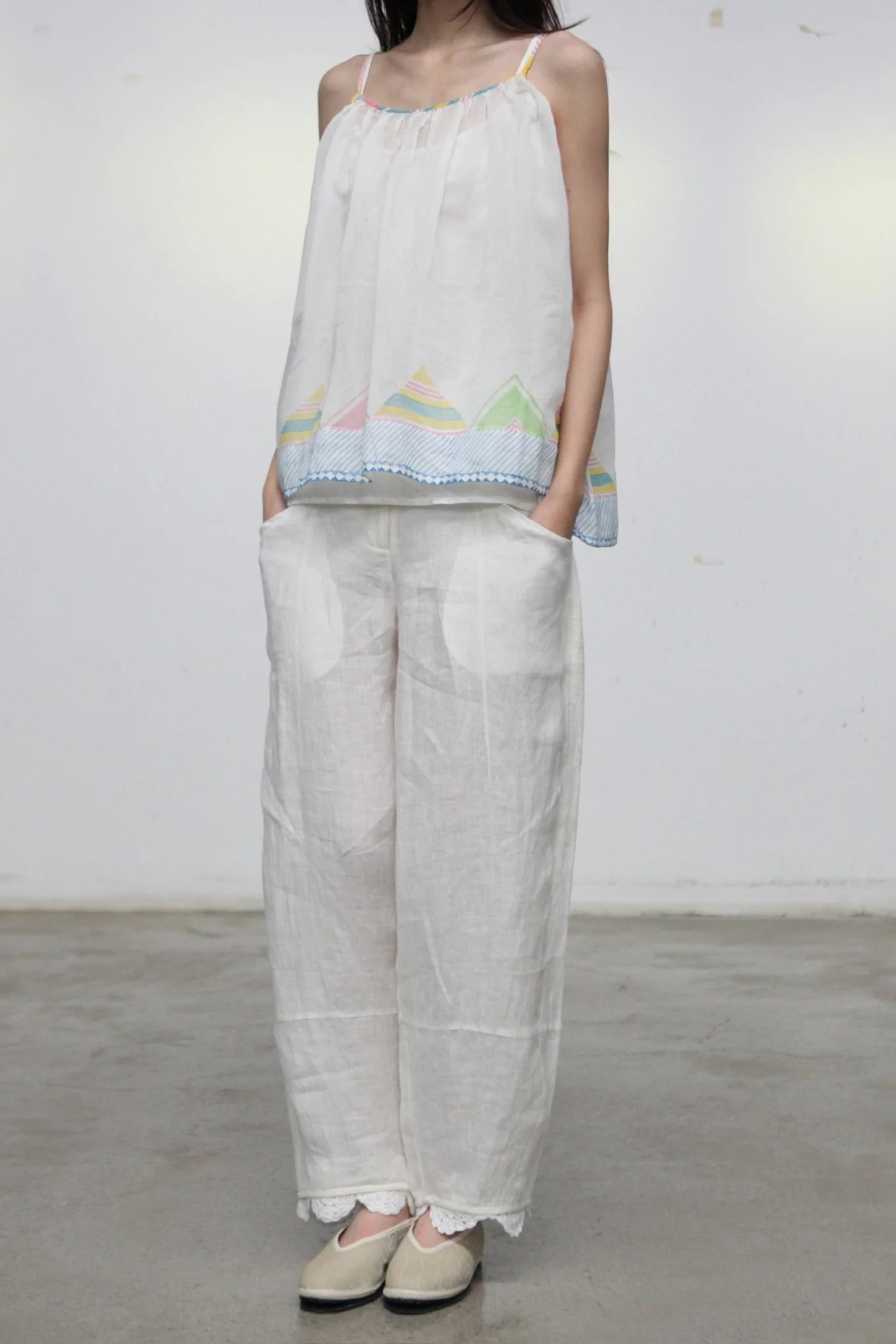 EKA Spring/Summer 2026 Loose Fit Pants EKA-SS26120AMBRA-1-WHITE - Image 2