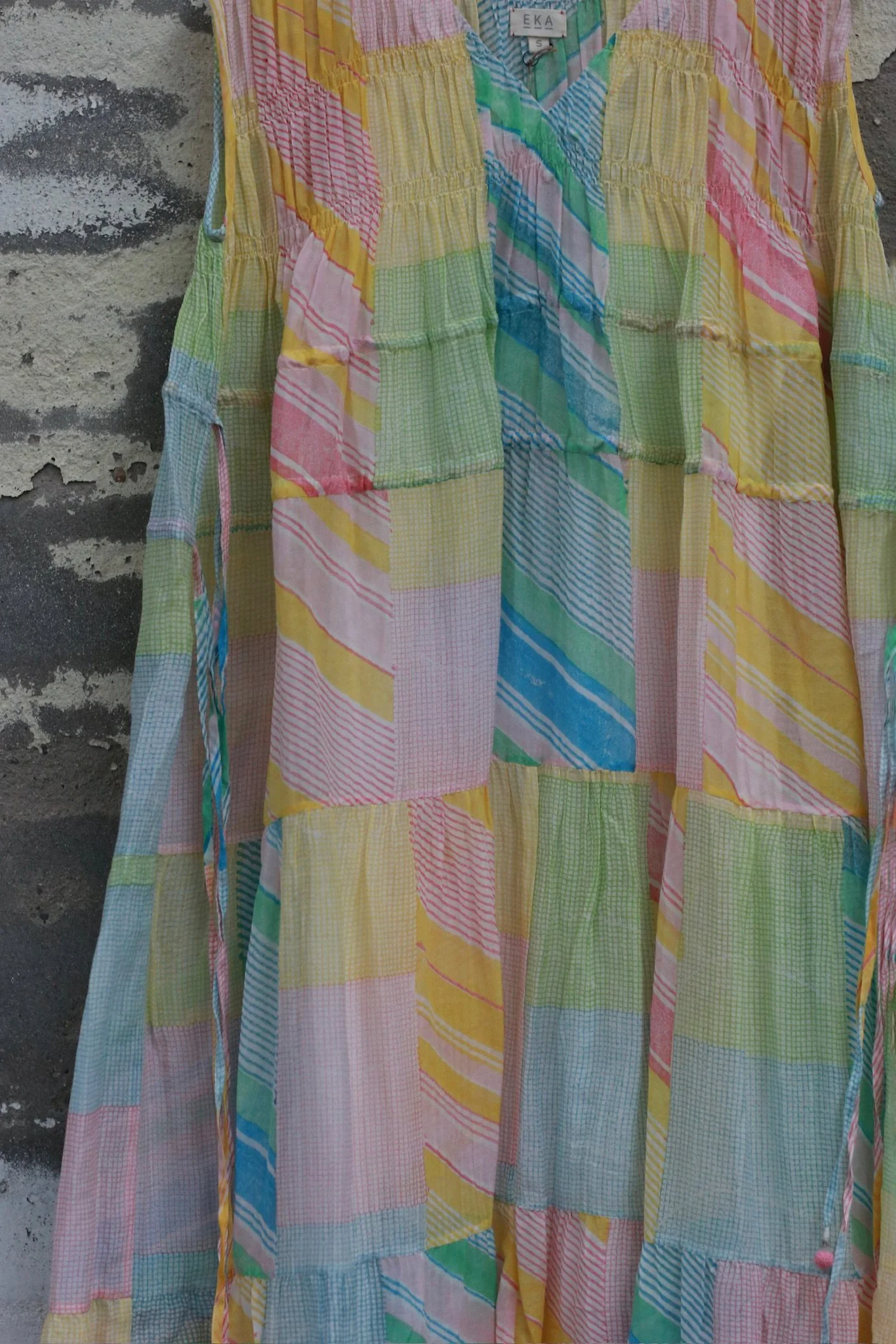 EKA Spring/Summer 2026 Midi Sleeveless Dress with Gathered Details EKA-SS2663EMBER-1-MULTICOLOR - Image 5