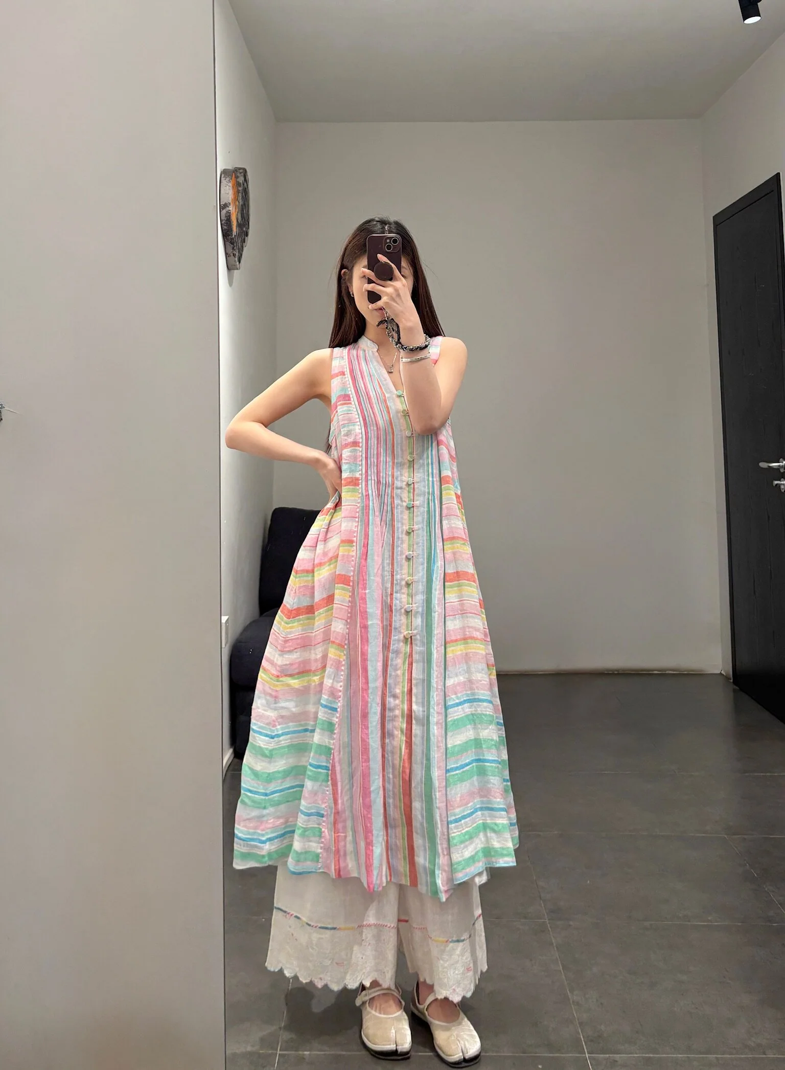 EKA Spring/Summer 2026 Sleeveless Pleated Midi Dress, India EKA-SS26189ORWELL-1-MULTICOLOR - Image 16