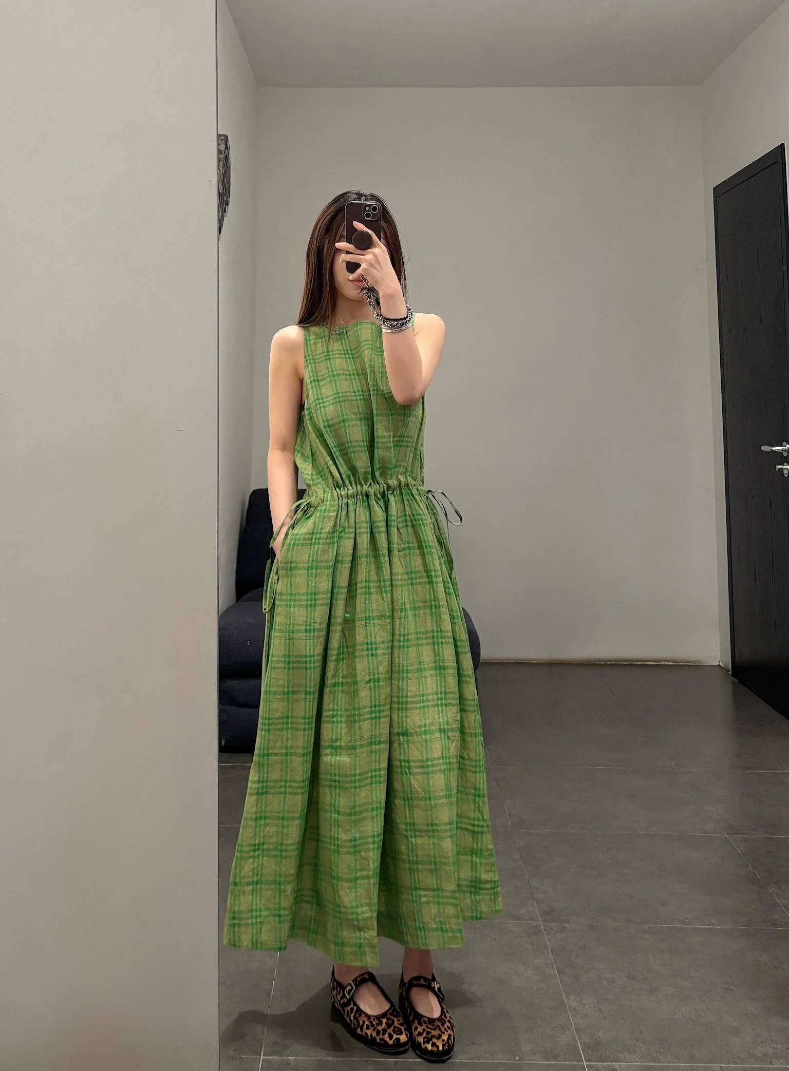 EKA Spring/Summer 2026 Sleeveless Round Neck Dress EKA-CR/25/04/KEETH-GREEN - Image 8