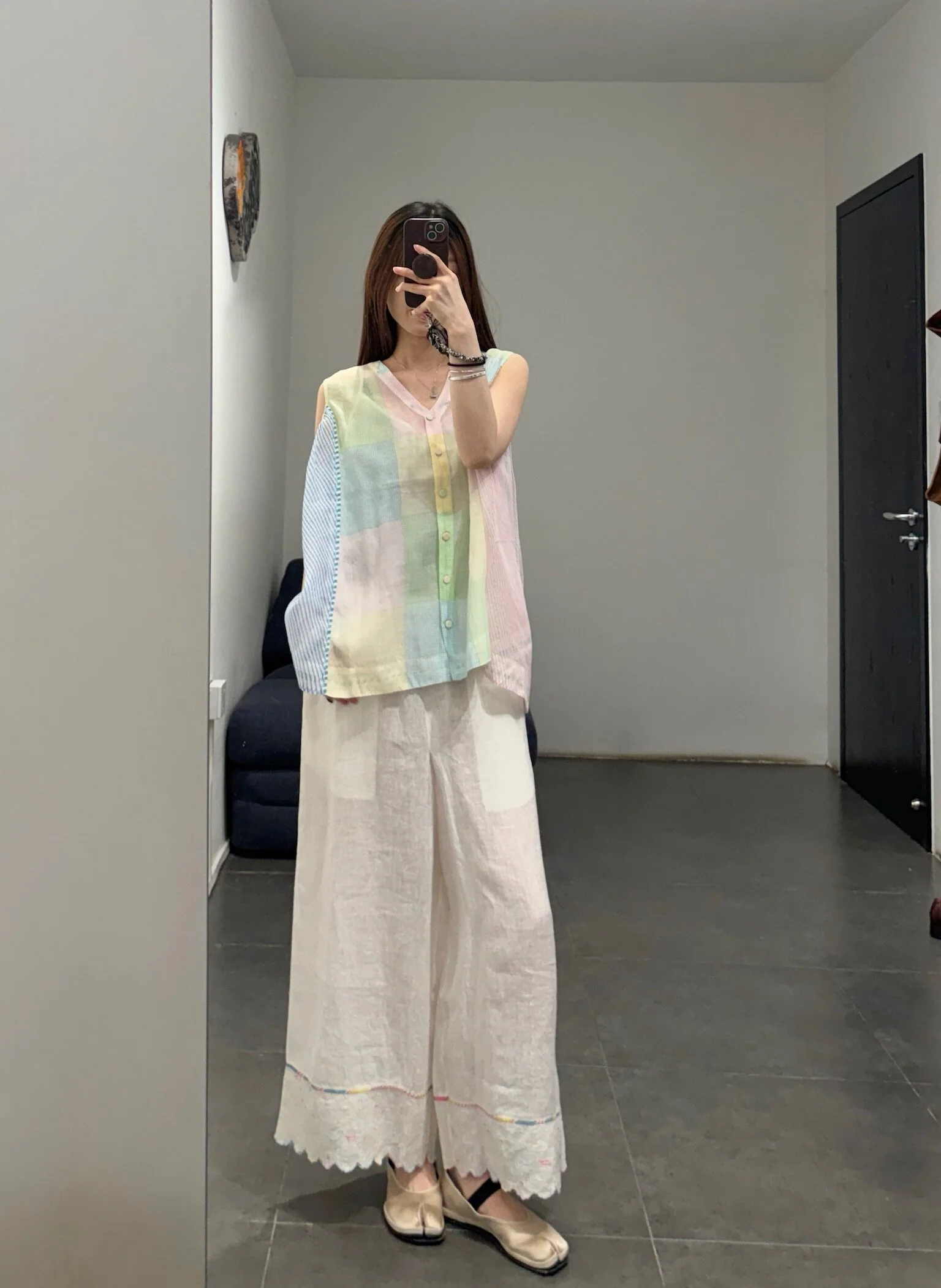 EKA Spring/Summer '26 Flared Loose-Fit Trousers — EKA-SS26226BRASS-1-WHITE - Image 19