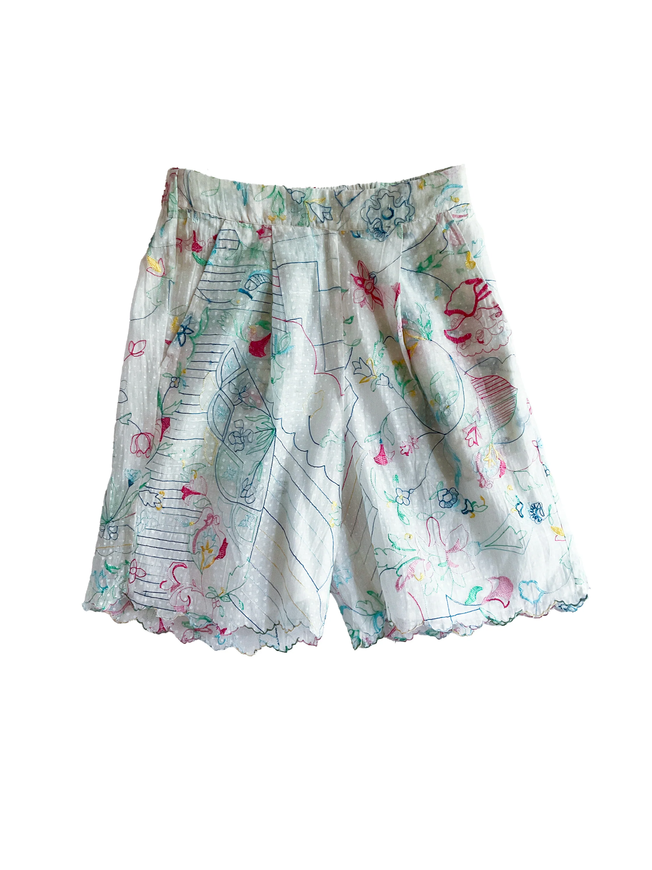 EKA SS26 — Relaxed-Fit Summer Shorts with Elastic Waistband / Loose Sleeveless Top — EKA-SS26220PIXIESHORTS-1-WHITE — Shorts - Image 5