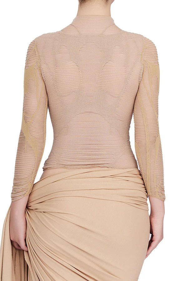ENCIICNE PF26 Long-sleeved Knit Top ECCN-EC25SST047A01C1-LUO Nude (ECCN-EC25SST001) - Image 2