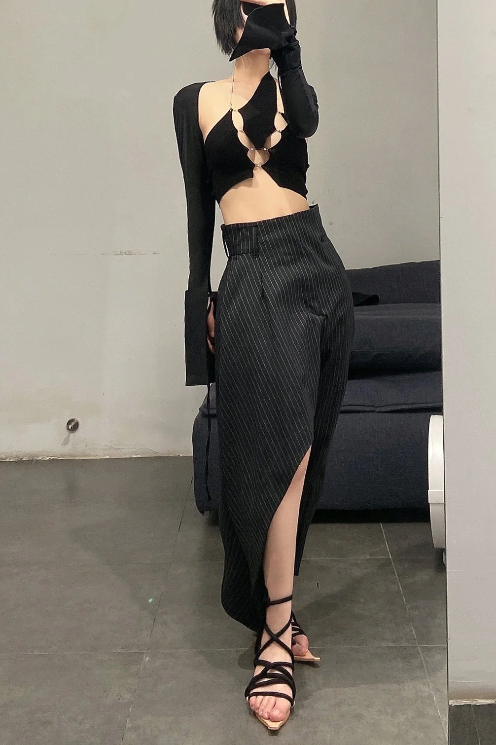 Facetasm irregular vertical stripe pants ya-pt-w03 - Image 24