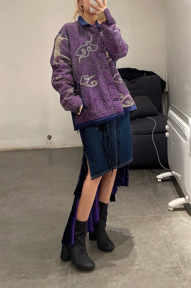 Facetasm skw02 denim velvet skirt - Image 32