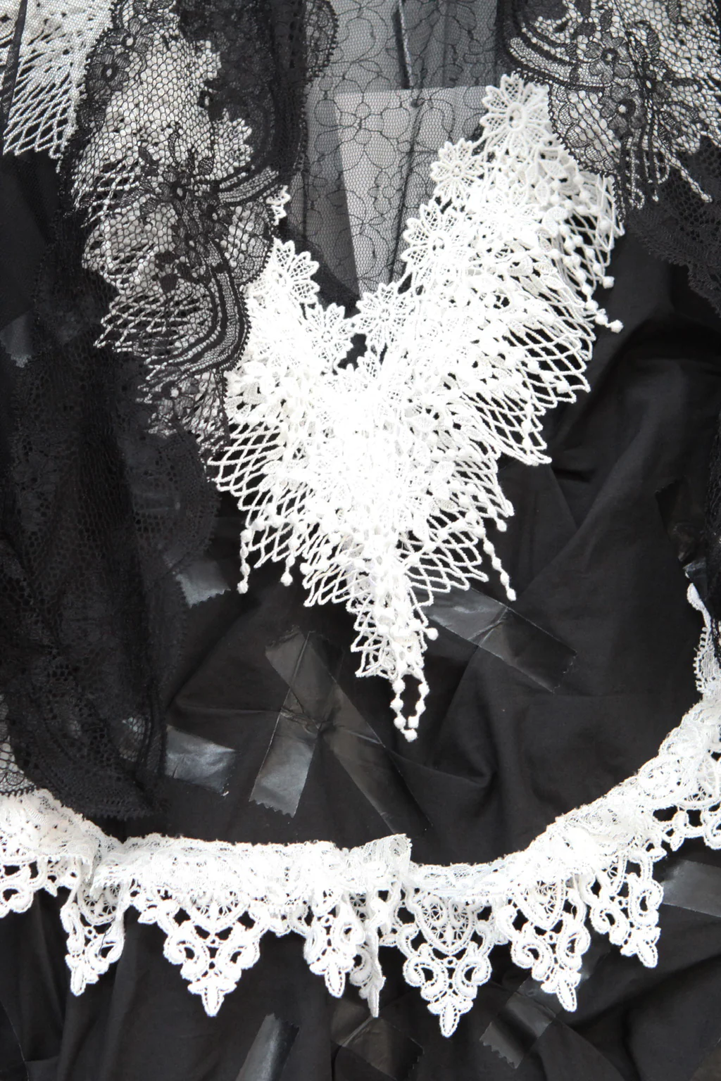 FACETASM black gauze cape lace dress YA-OP-W05 - Image 6