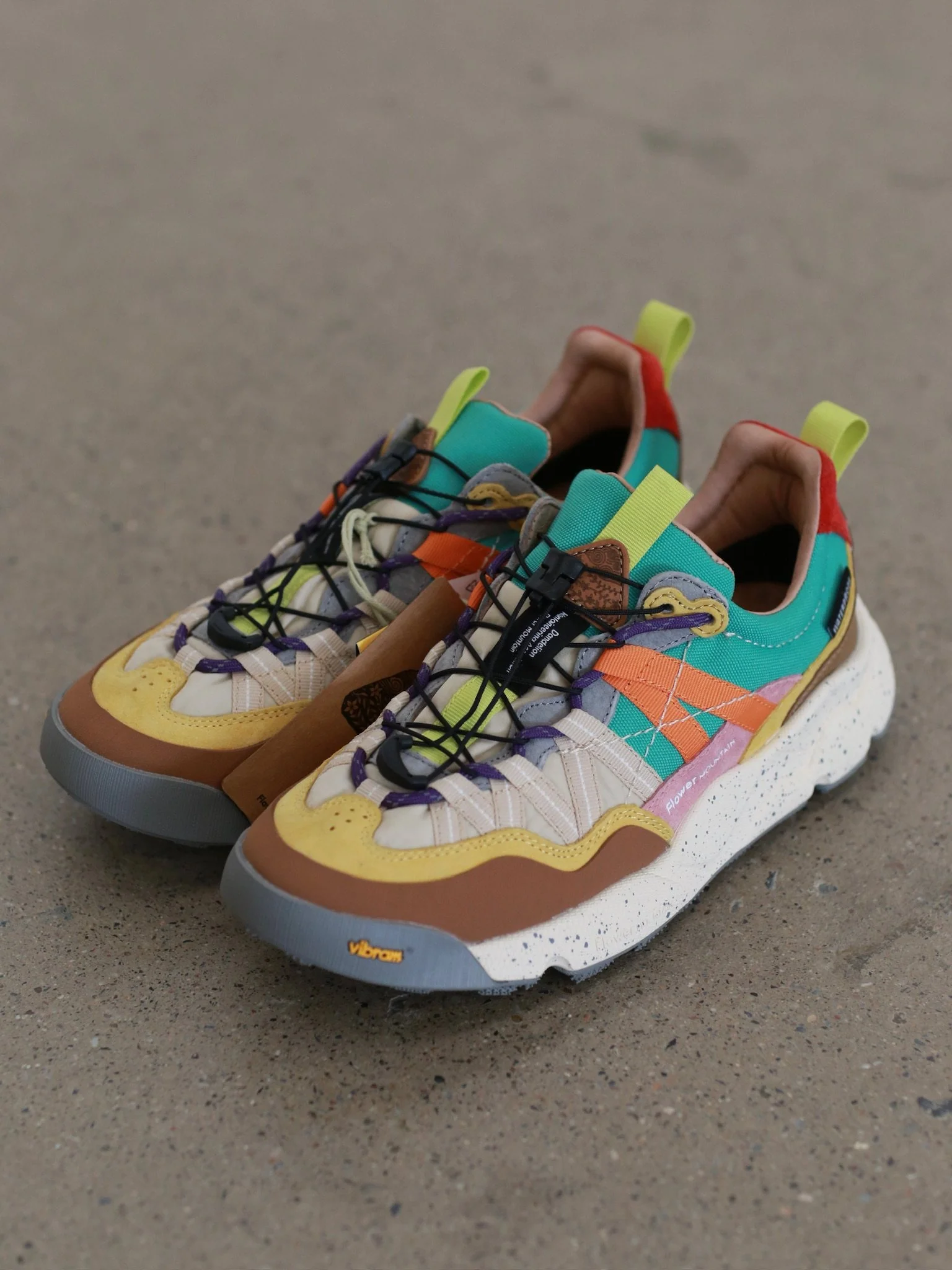 Flower Mountain/IWANO 2 Iwano 2 Off-White Sneakers FM-FM100021-YMHYHFL Corn Yellow/Cherry Blossom Pink/Blue - Image 3