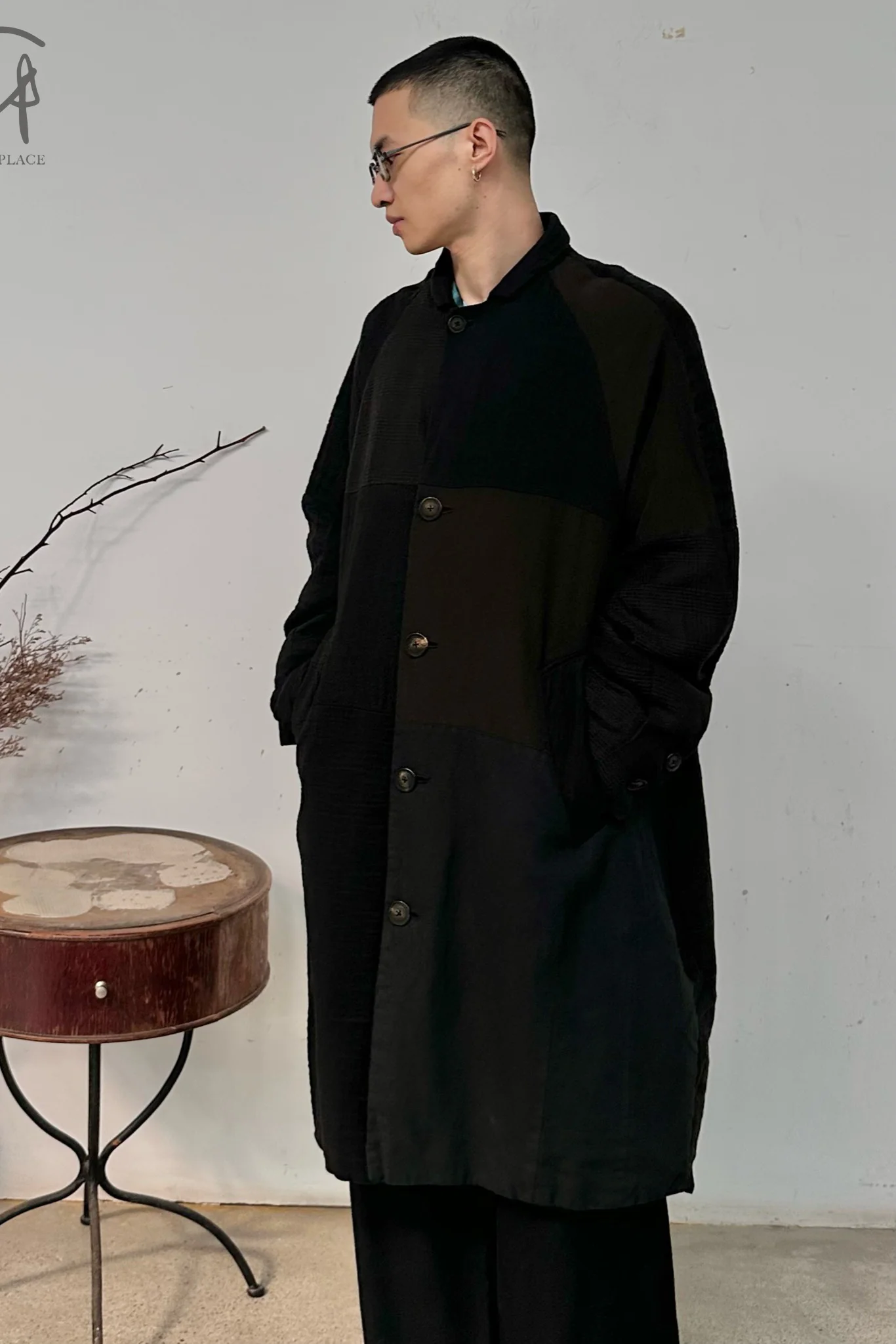 GEOFFREY B. SMALL Black Patch Coat CLC03 - Image 9