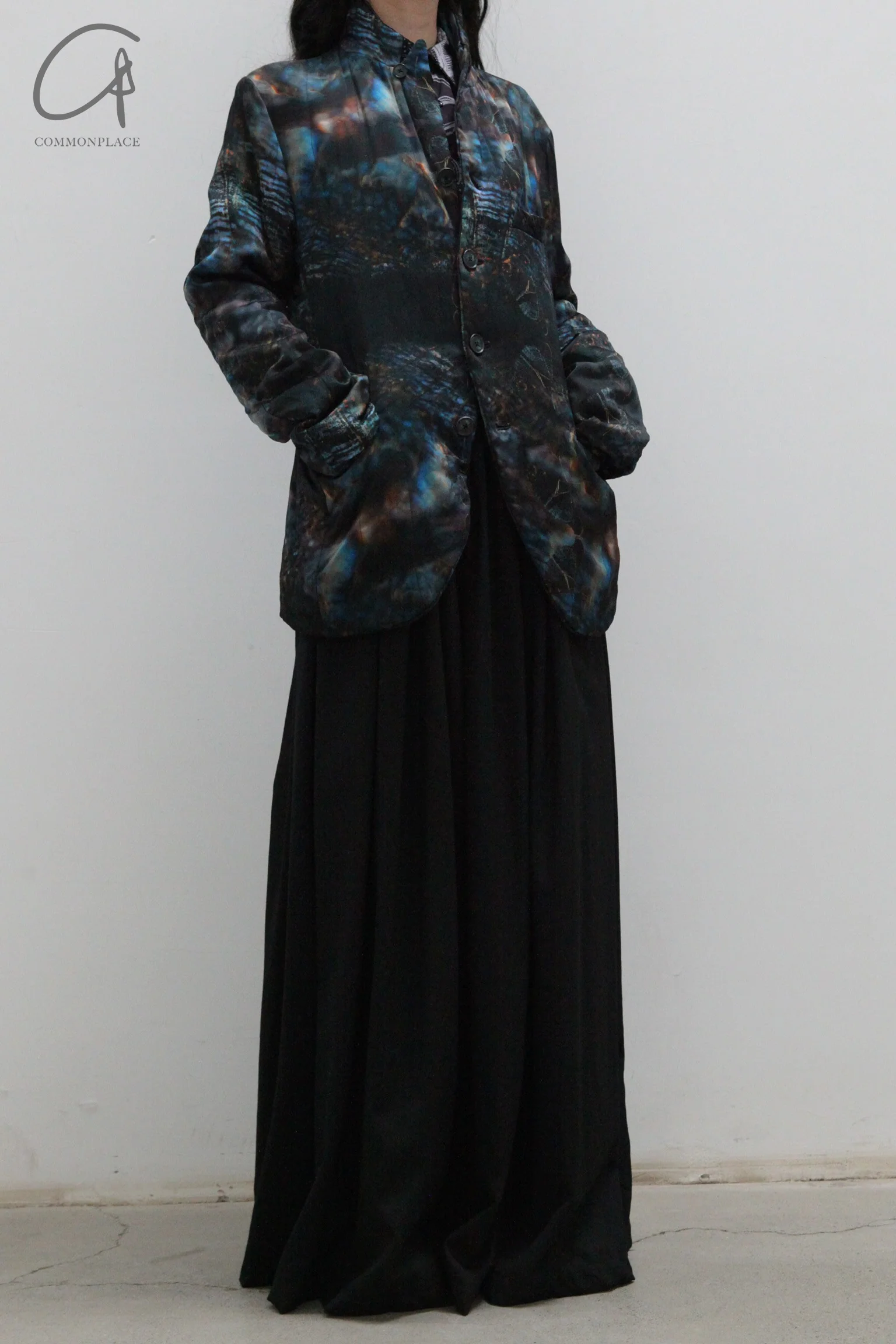 GEOFFREY B. SMALL dark blue cloud print jacket CLJ09 - Image 4