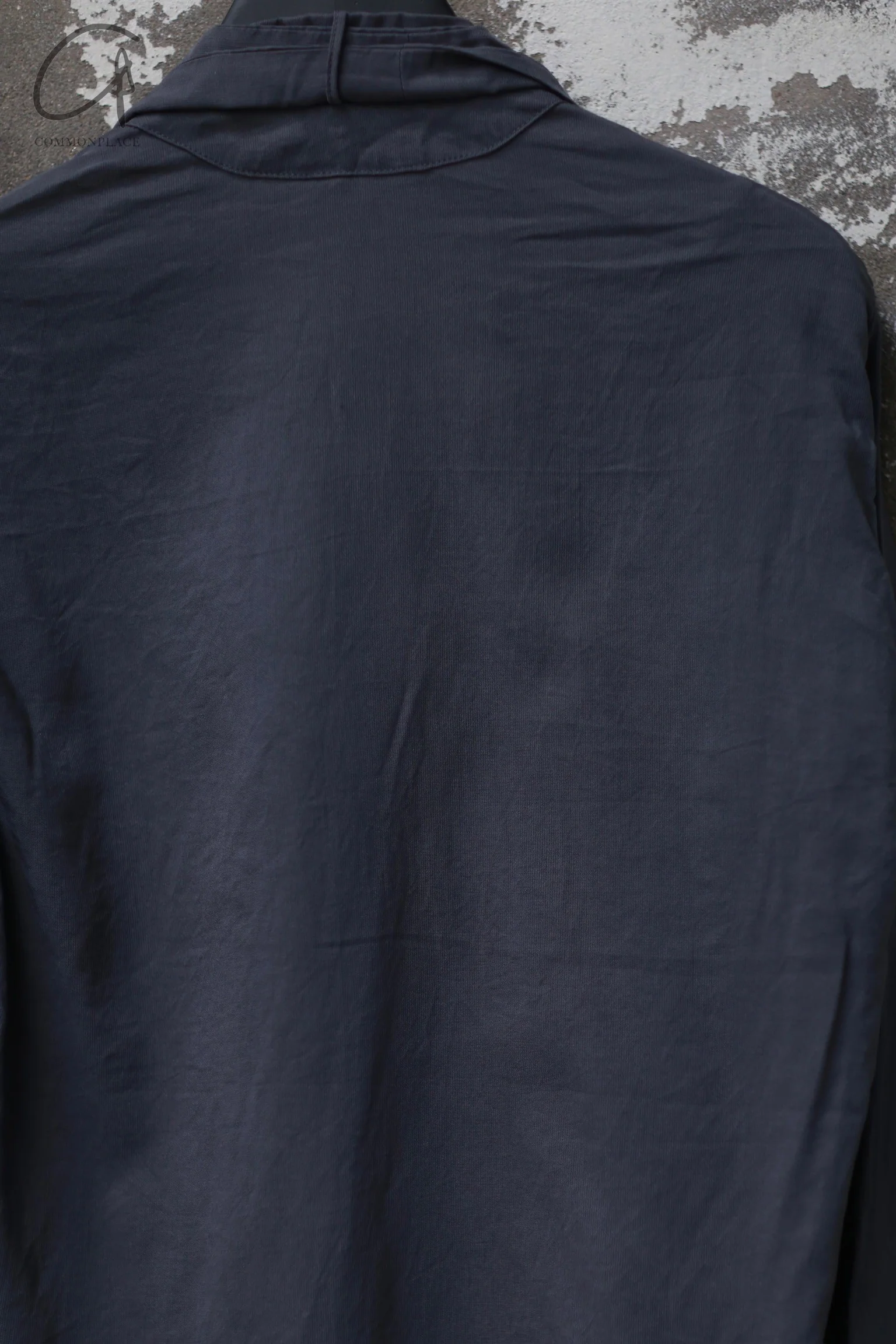 GEOFFREY B SMALL Deep V-neck jacket shirt Front patch pockets and detachable scarf GBS-EV7WJ01-HUI Grey - Image 7