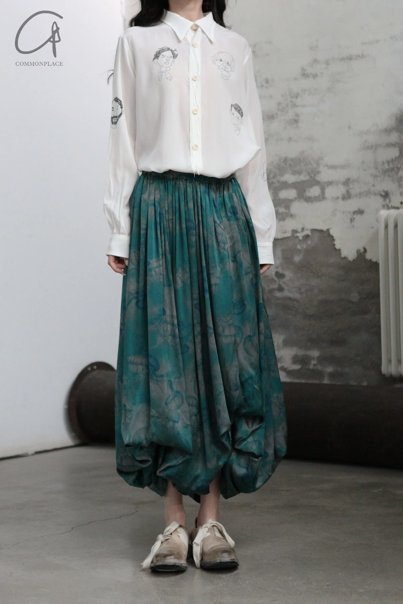 GEOFFREY B. SMALL elastic waist jellyfish print skirt RNWG01 - Image 2