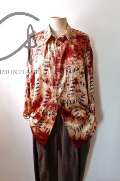 Geoffrey B. Small Handmade Classic Treasure Shirt Oys29 Dye Red Ape Man Picture PGBS3 - Image 11