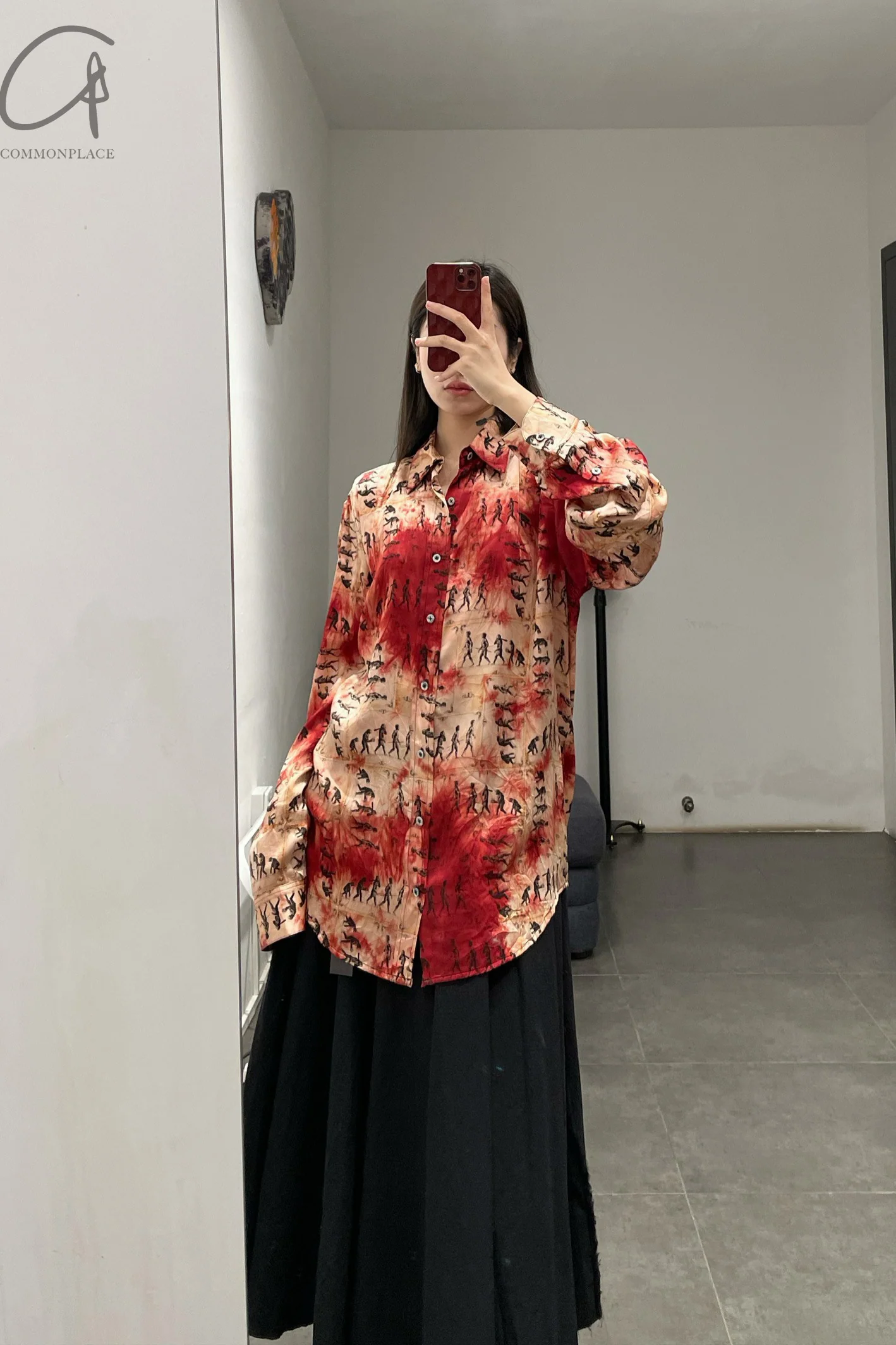 Geoffrey B. Small Handmade Classic Treasure Shirt Oys29 Dye Red Ape Man Picture PGBS3 - Image 7