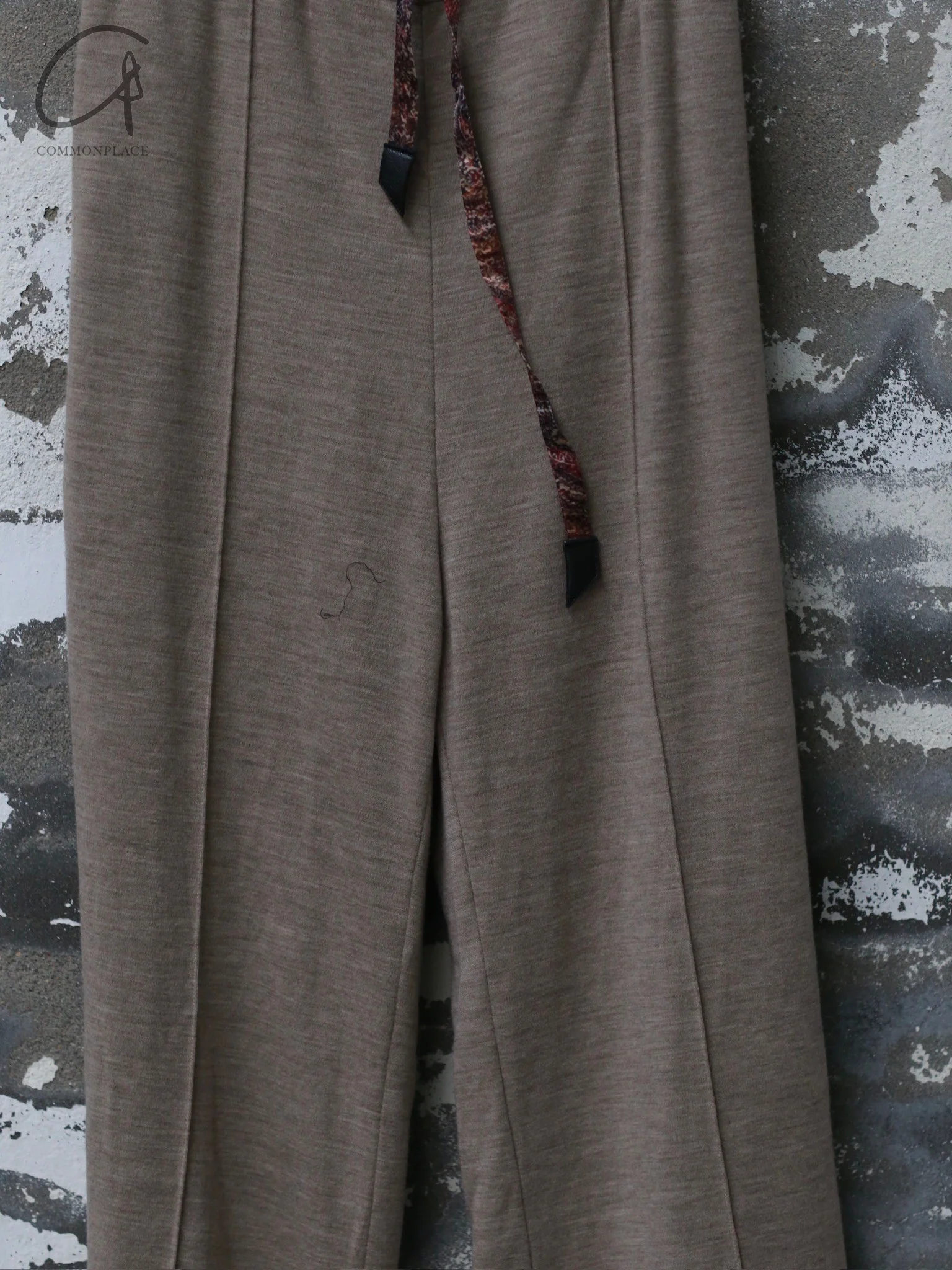GEOFFREY B. SMALL Handmade custom long-sleeved high-neck T-shirt / wide-leg cut elastic waist drawstring pants GBS-EV8P01-hand washed ecru EV8K02 pants - Image 4