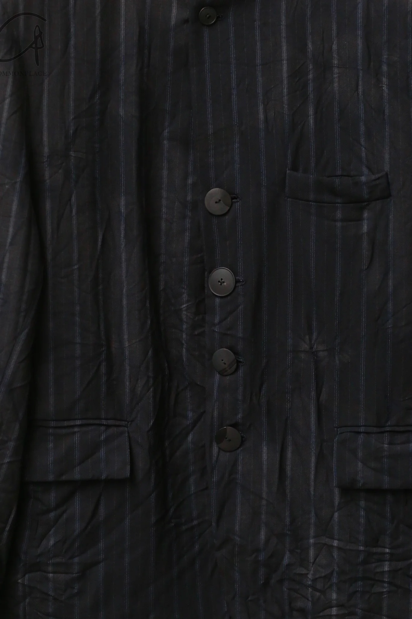 GEOFFREY B. SMALL Handmade Single-breasted Lapel Hand-sewn Jacket GBS-EV8J15-SRHTW Hand-dyed Gray Stripes - Image 2