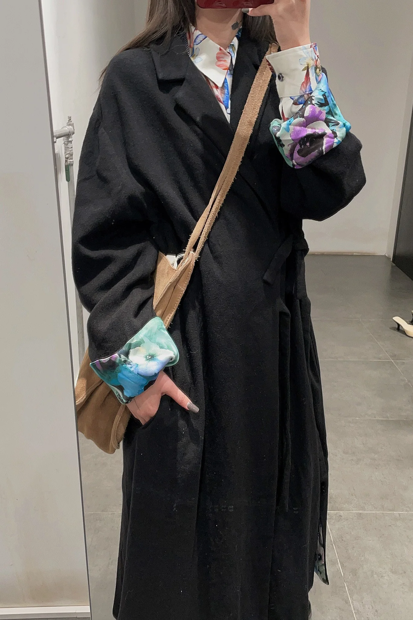 GEOFFREY B. SMALL Lapel Long Fully Lined Kimono ESWJ04 Purple Blue Lining 2 Ronin Flower - Image 13