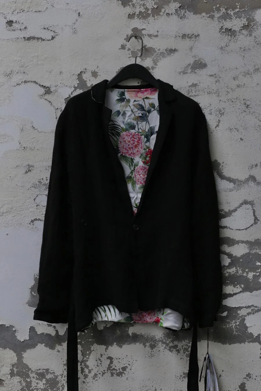 Geoffrey B. Small short belt casual kimono jacket CVJ05 black 1