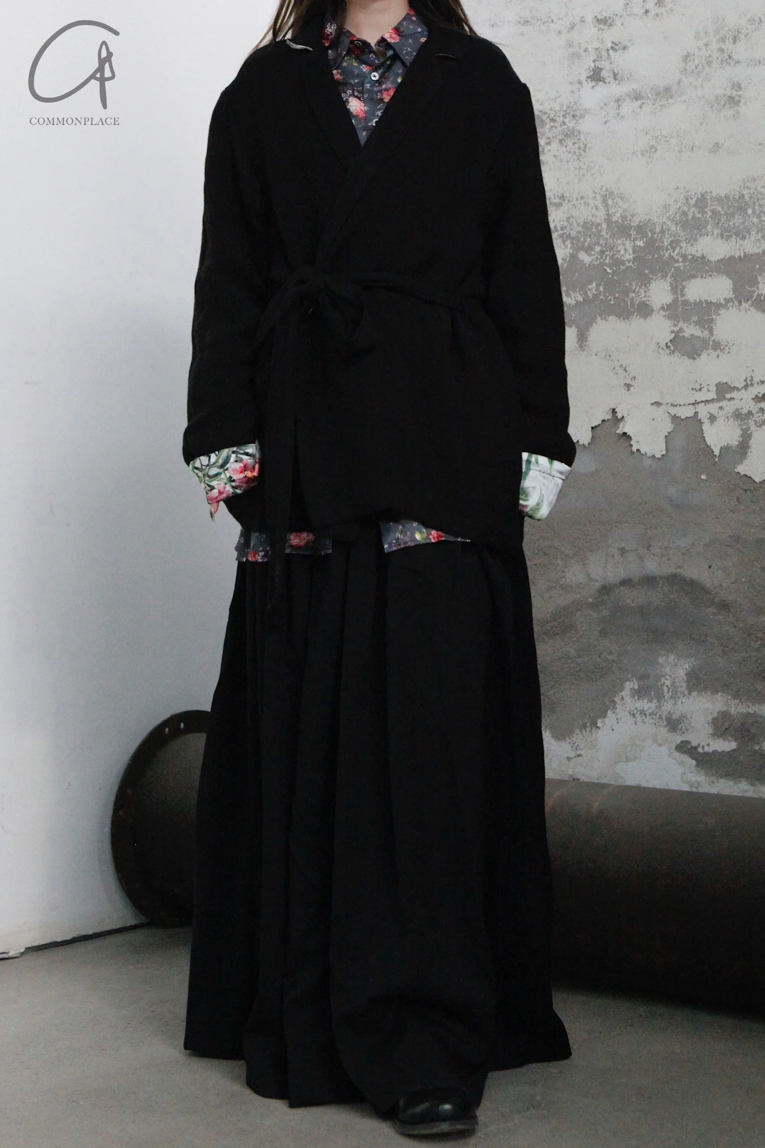 Geoffrey B. Small short belt casual kimono jacket CVJ05 black 1 - Image 10