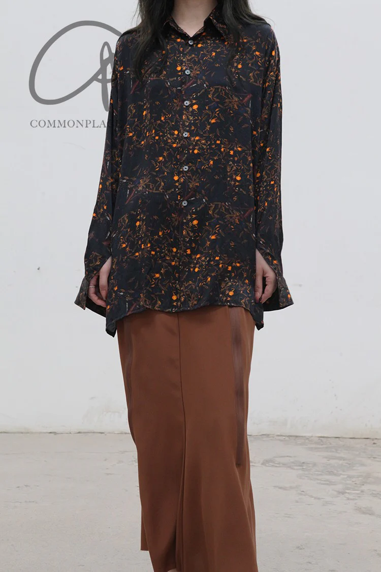 GEOFFREY B. SMALL Silk Shirt GRS08 Orange Dot (12) - Image 5