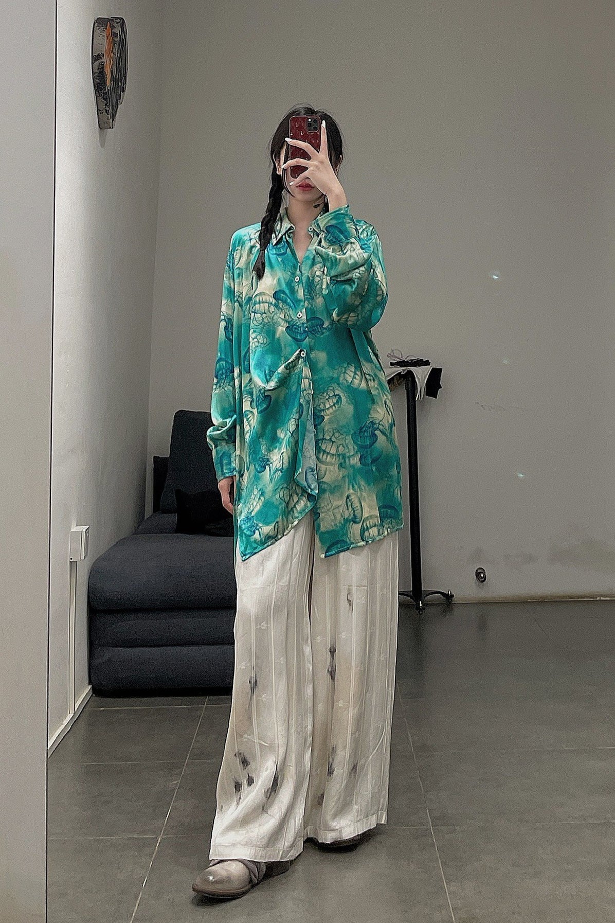 GEOFFREY B. SMALL Silk Shirt GRS08 Blue Jellyfish (Color 1) - Image 14