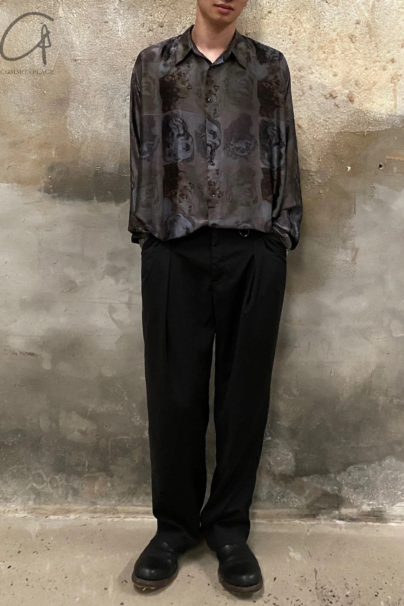 GEOFFREY B. SMALL Silk Shirt GRS08 Blue Grey Color 15 - Image 19