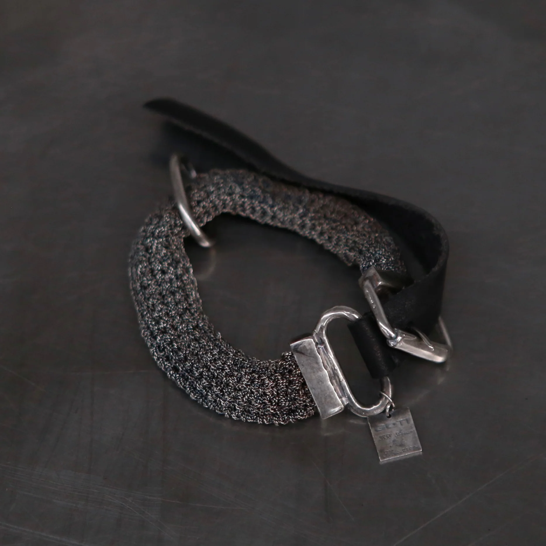 GOTI Horse Leather Crochet Chain Bracelet 925 Silver Italy GT-BR520-0 - Image 4