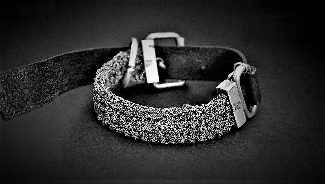 GOTI Horse Leather Crochet Chain Bracelet 925 Silver Italy GT-BR520-0 - Image 5