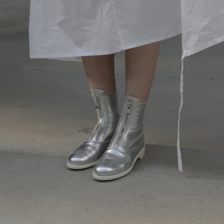 Guidi 210 Front Zip Boots Silver - Image 6