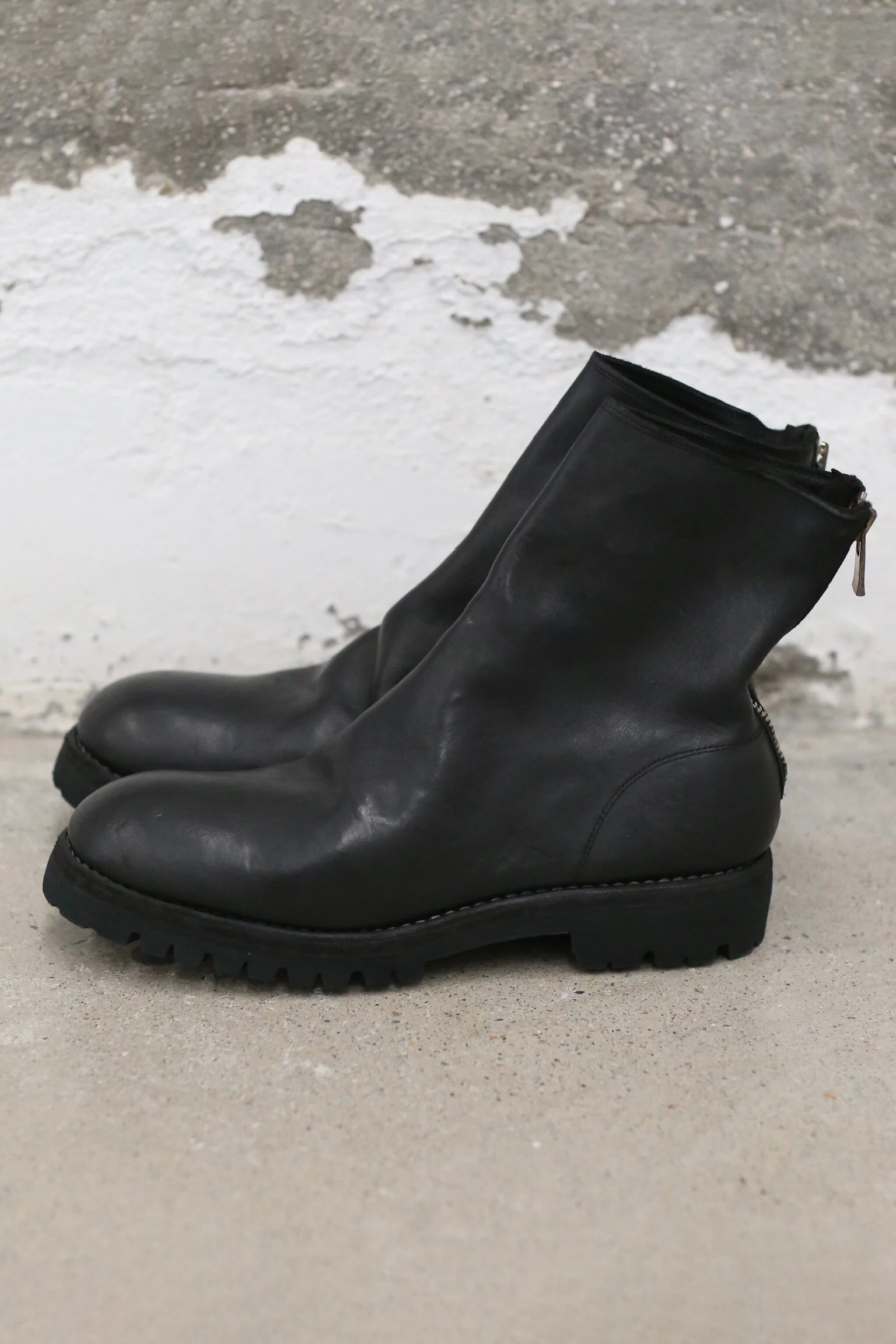 GUIDI 796v Horseskin Back Zipper Boots, Italian Craftsman GD-796V-BLKT Black