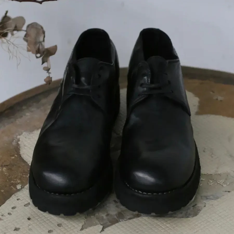 Guidi 792V classic derby long lace-up shoes Italian handmade GD-792V-HEI black