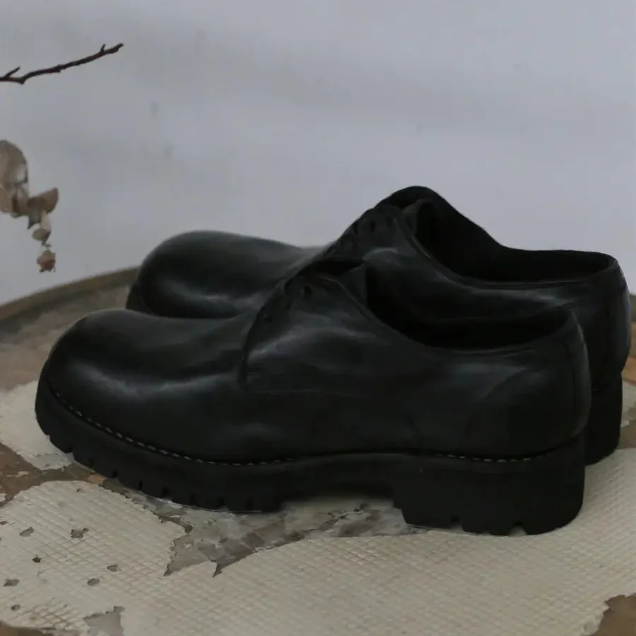 Guidi 792V classic derby long lace-up shoes Italian handmade GD-792V-HEI black - Image 2