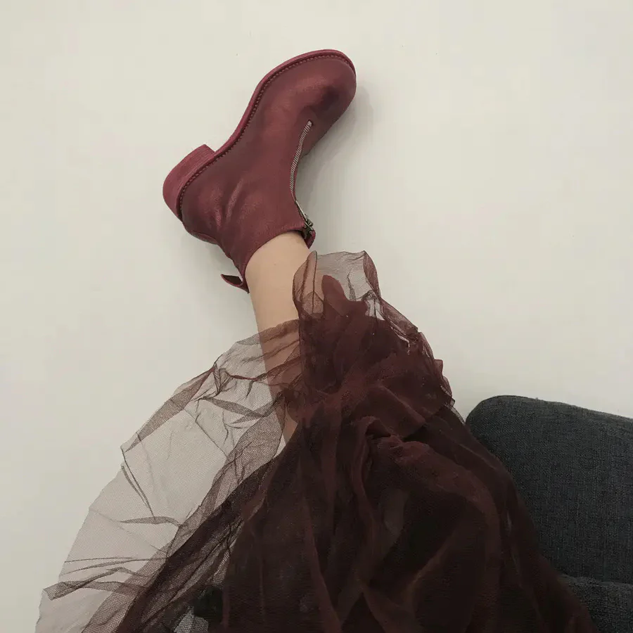 Guidi deep lining front zip boots deep rose GD-PL1W-HONG - Image 4