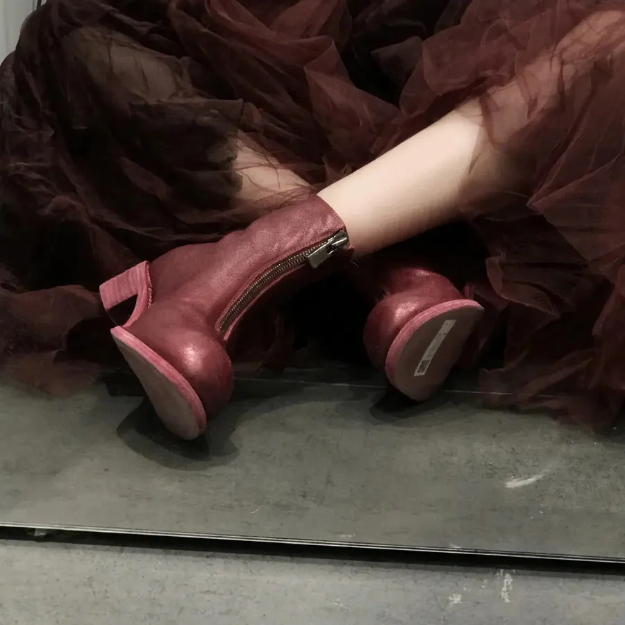 Guidi deep lining front zip boots deep rose GD-PL1W-HONG - Image 5