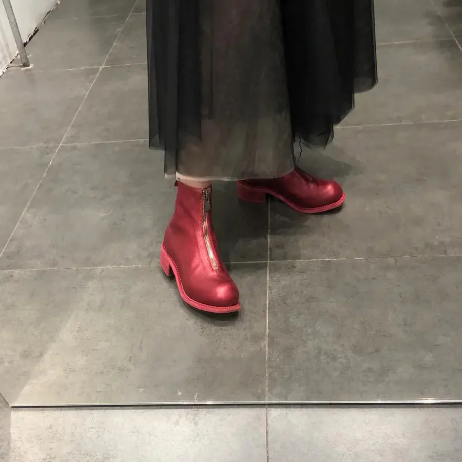 Guidi deep lining front zip boots deep rose GD-PL1W-HONG - Image 6