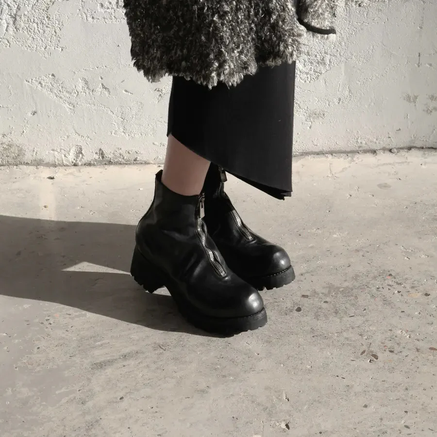Guidi front zipper boots black PL1VW - Image 6