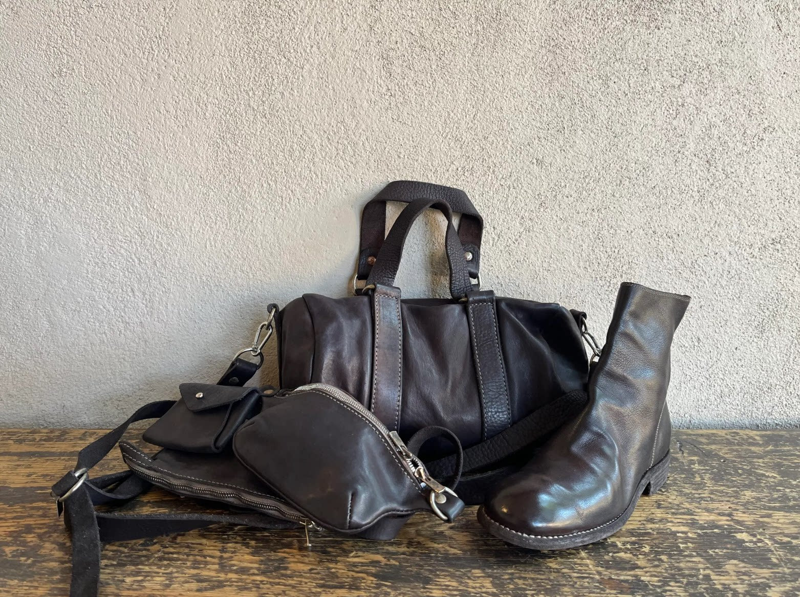 GUIDI GB7 Soft Full Grain Horse Leather Crossbody Bag, Italy GD-GB7-BLKT - Image 4