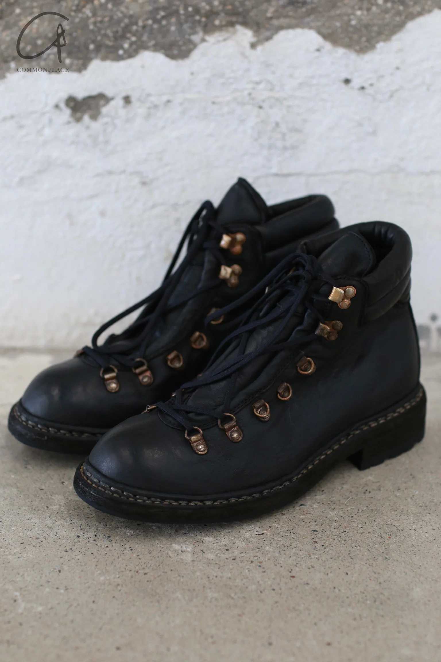 GUIDI Horse Full Grain Lined Hiking Boots Polished Leather 19 Italy Artisan GD-19-BLKT (19 19M)