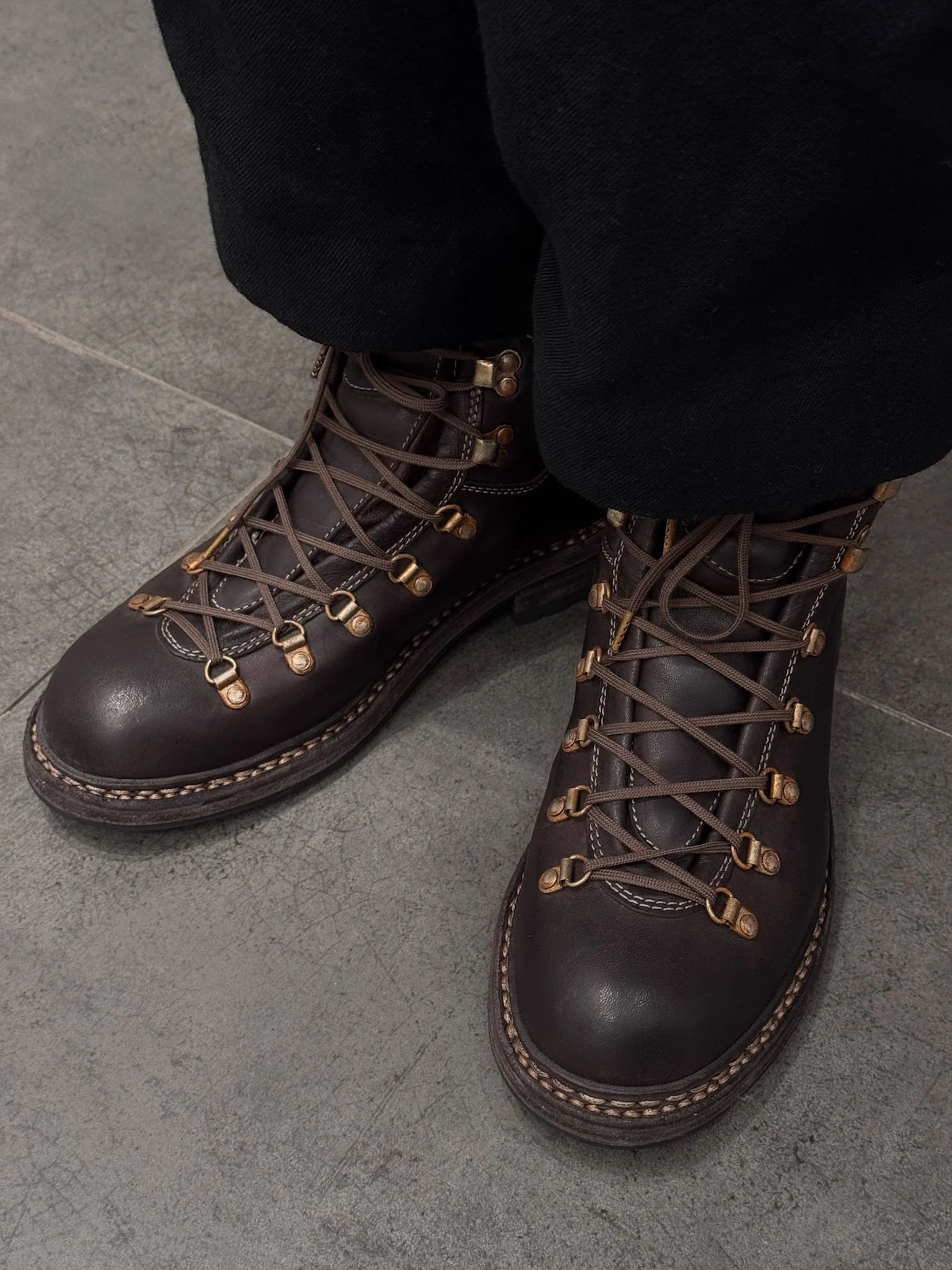 GUIDI Horse Full Grain Lined Hiking Boots Polished Leather 19 Italy Artisan GD-19-CV60T (19 19M) - Image 6