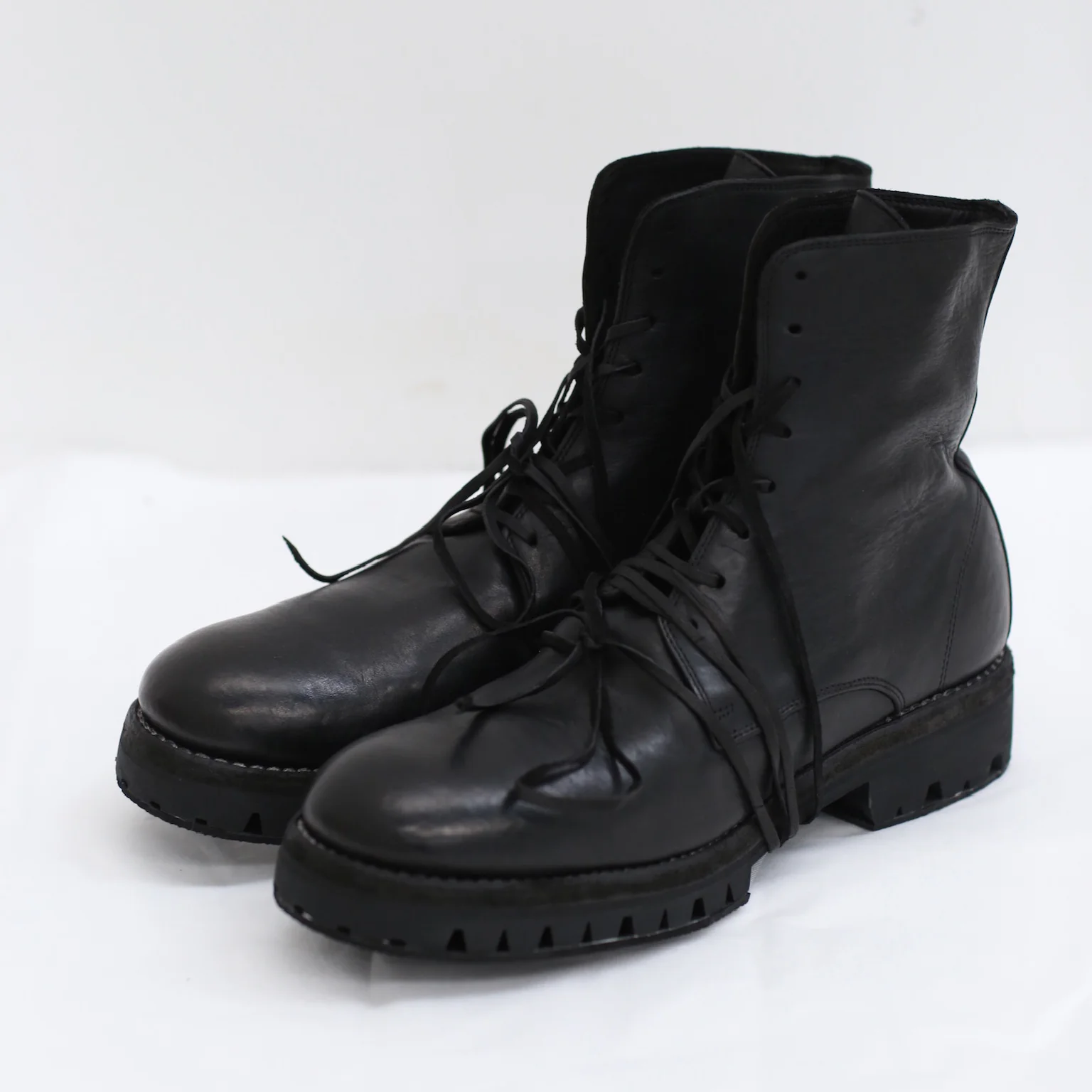 GUIDI Horse leather full grain lined lace-up boots 795V Italy GD-795v-BLKT - Image 10