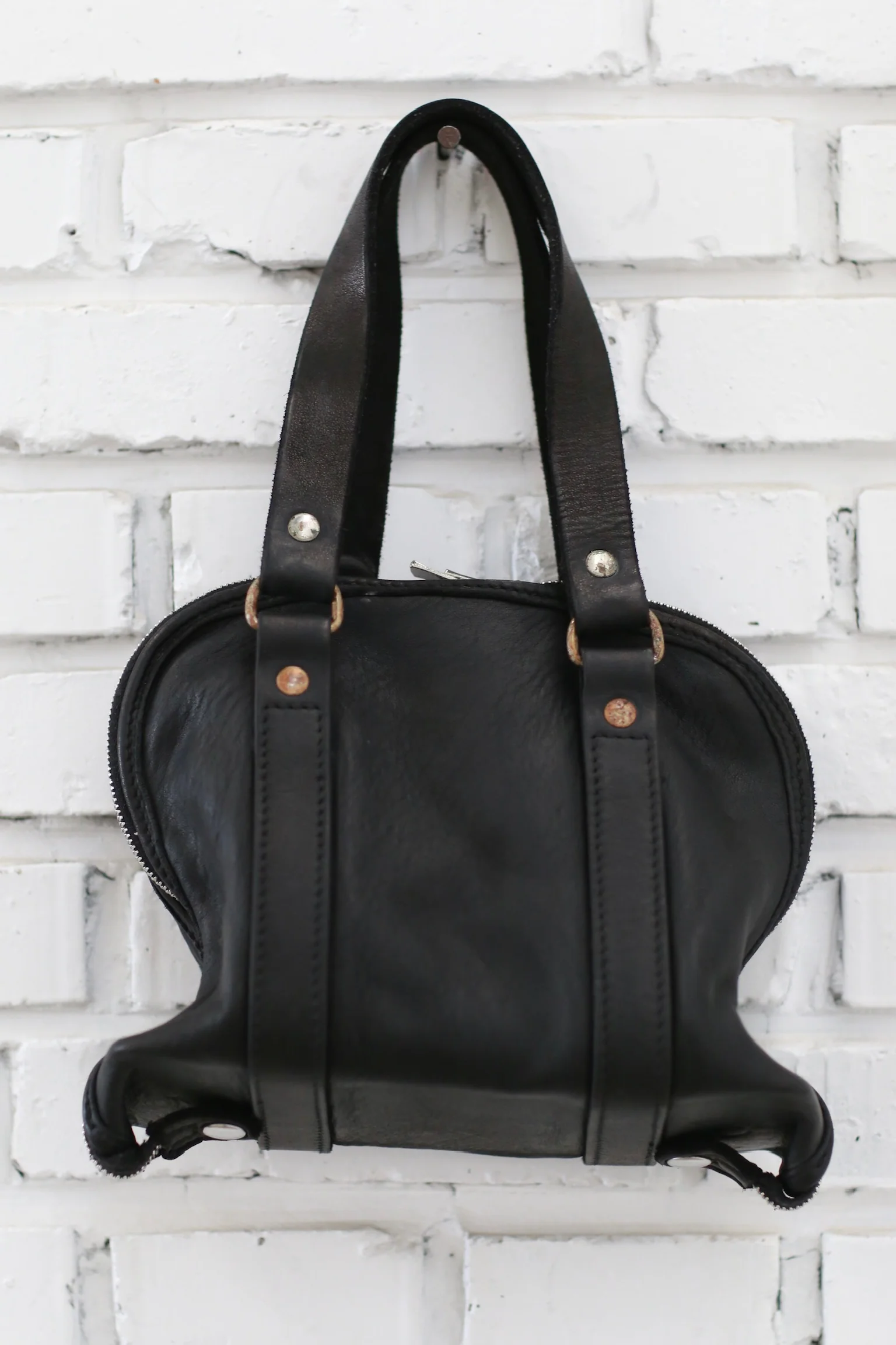 Guidi horse leather small handbag soft GB00 Italian handmade GD-GB00-BLKT