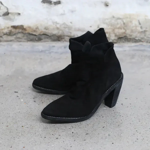 Guidi kangaroo leather stitching high-top pointed hosiery boots MN06E black - Image 8