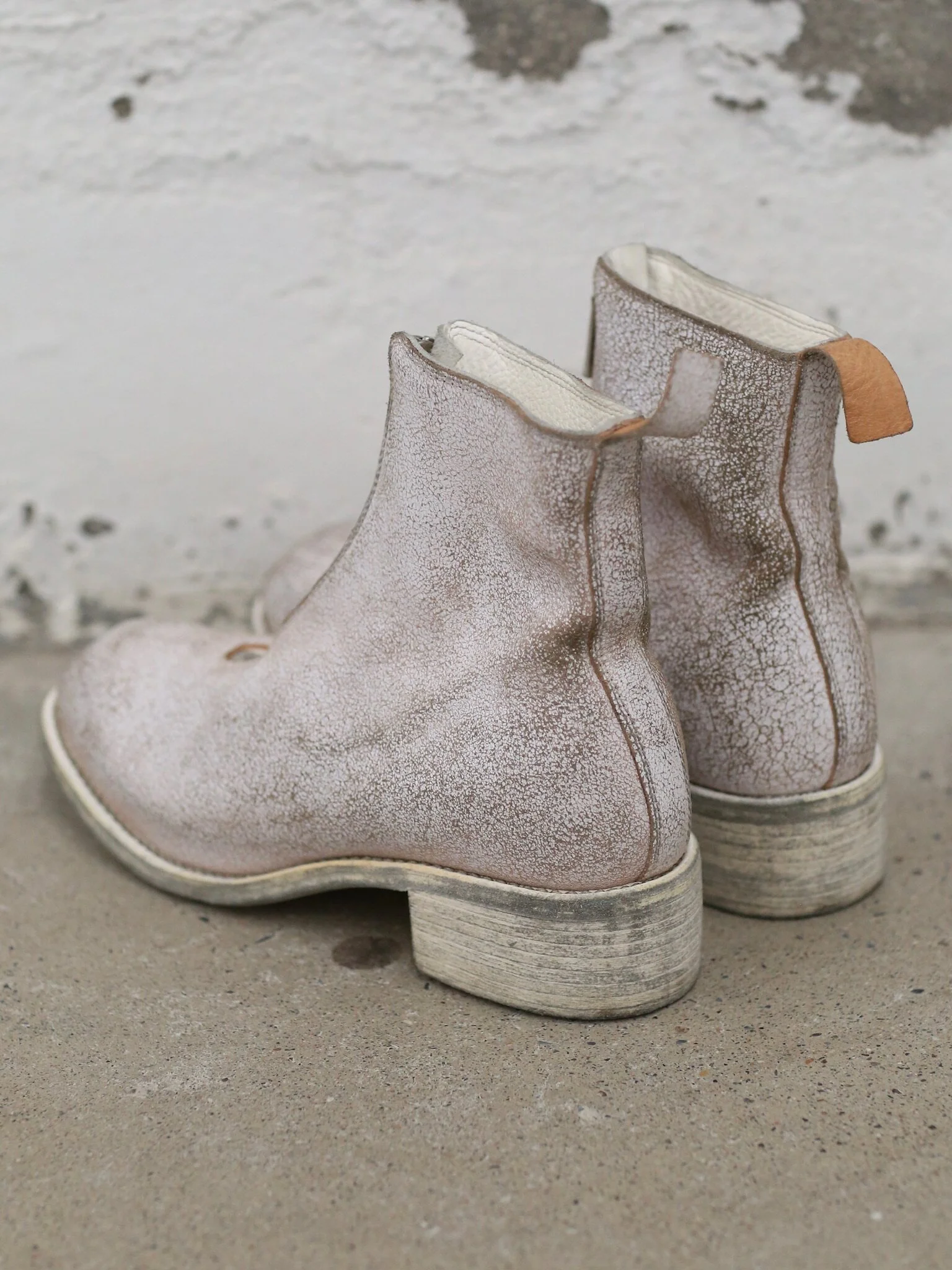 Guidi PL1_NTR Round Toe Front Zipper Boots, Italian Handmade, GD-PL1_RUI-00_NTR Peel-Off Coating Style - Image 4
