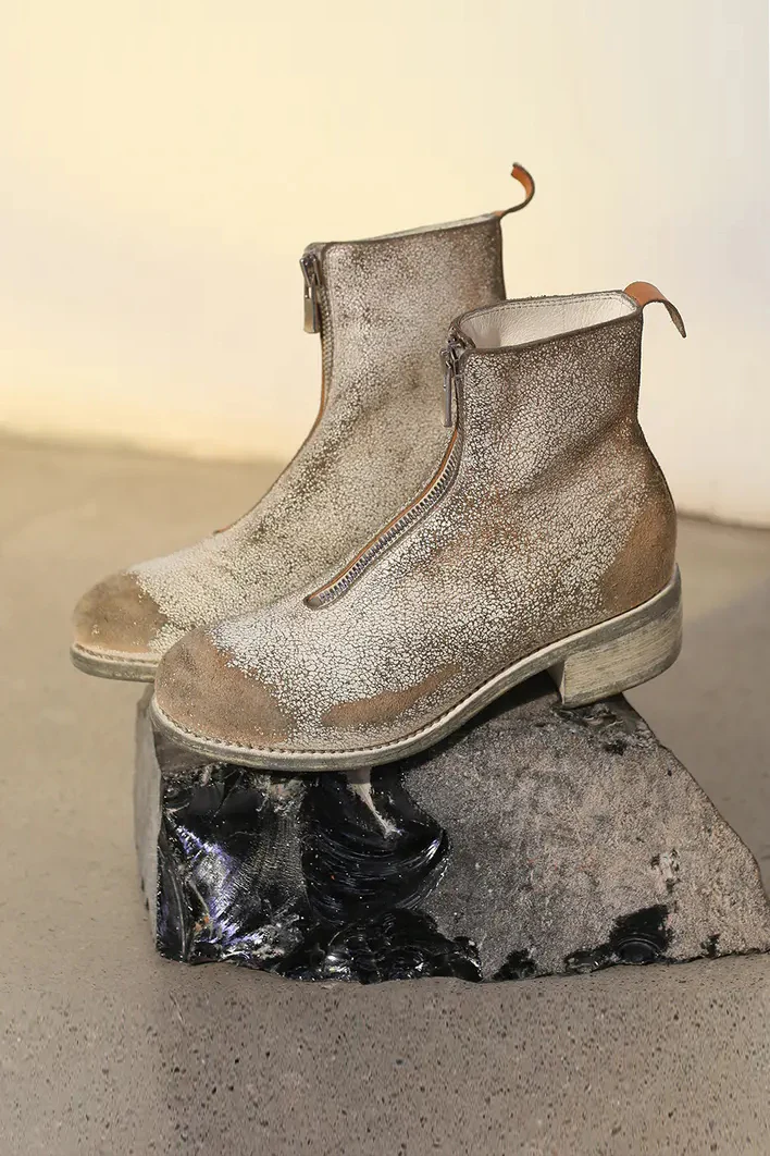 Guidi PL1_NTR Round Toe Front Zipper Boots, Italian Handmade, GD-PL1_RUI-00_NTR Peel-Off Coating Style - Image 7